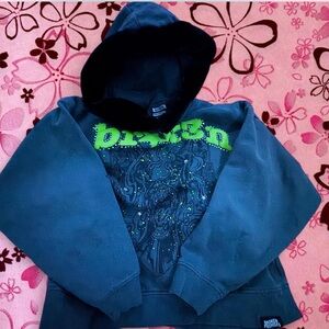 Broken promises hoodie + faux fur lined hood